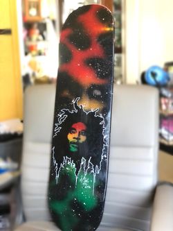 REDUCED! Vintage 1976 Hand-Painted Bob Marley Skateboard Deck