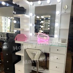 Vanity Set Hollywood Mirror LED Lights Makeup Table✨New