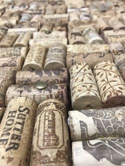 Oak Framed Wine Cork Board  22 1/2” Square 