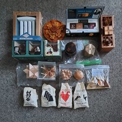 Lot Of Wooden Brainteasers Puzzles 