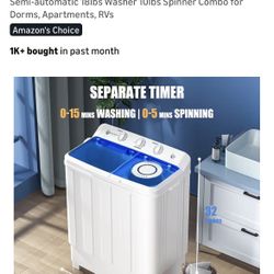 Portable Twin Tub Washing Machine — Works Great, Perfect for Apartments/RVs