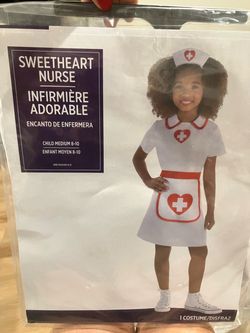 New Girls Halloween sweetheart nurse costume 8-10