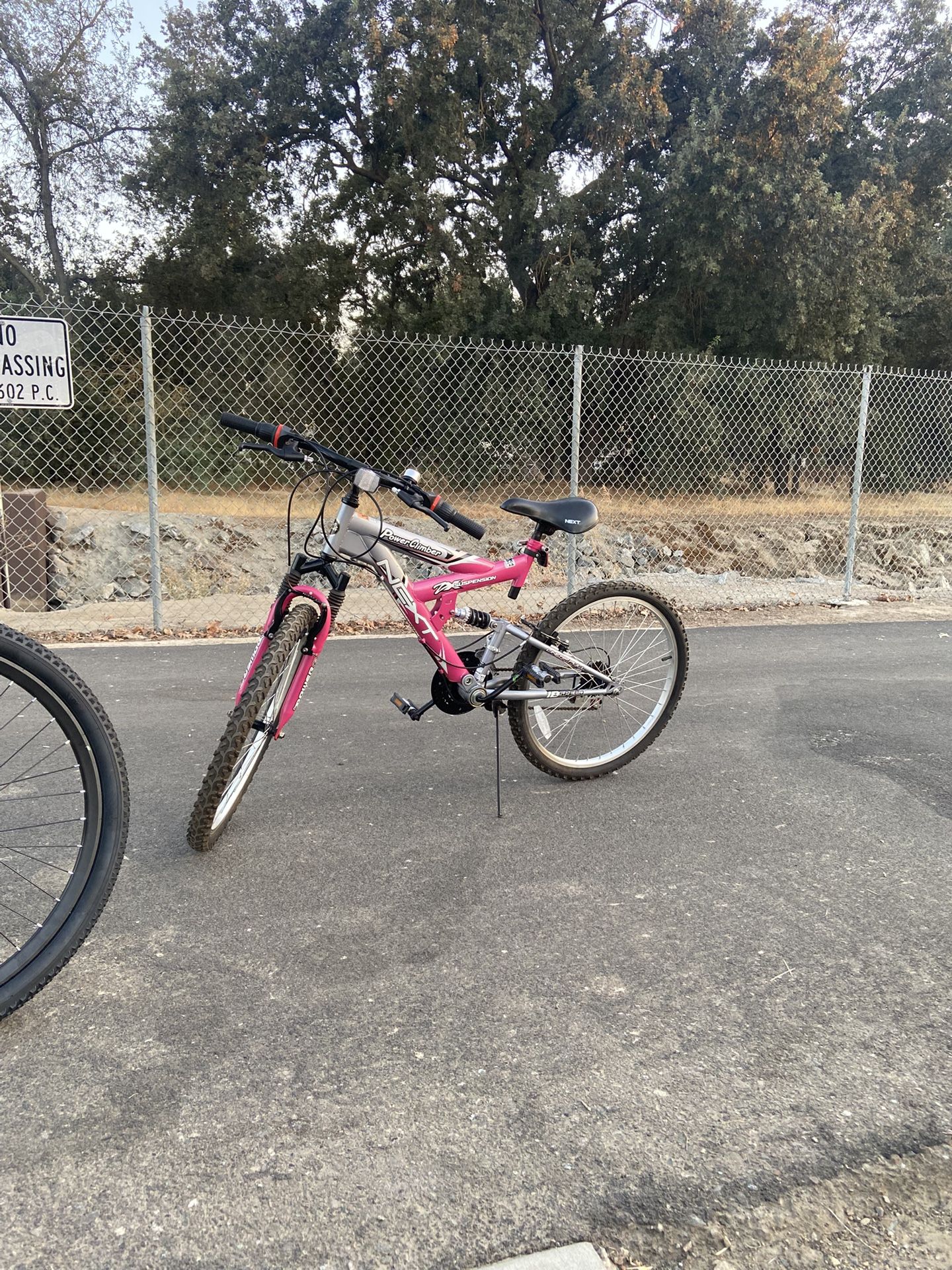 Pink mountain bike