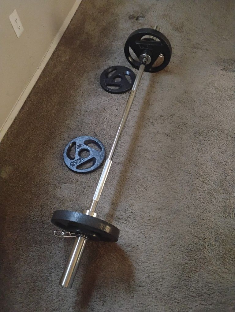 Olympic Weight Bar With 80 Lbs Olympic Weight