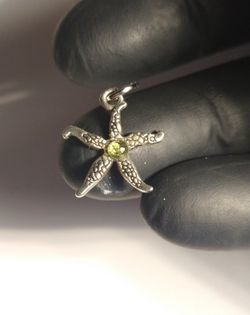 Natural Green Sapphire Starfish Pendant