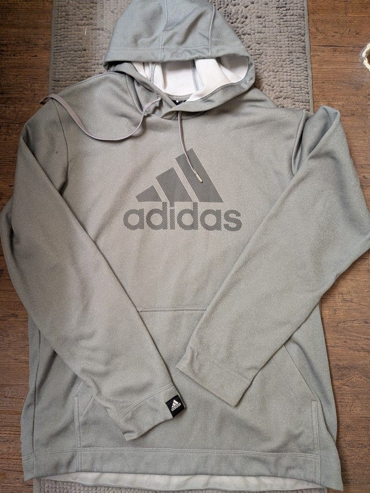 Adidas Game And Go Pullover Gray Hoodie Size Large