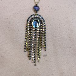 Cascading Rainbow Gemstone Necklace 