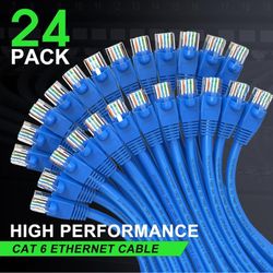 New 24 packets, Cat 6 Ethernet Cable, 3ft