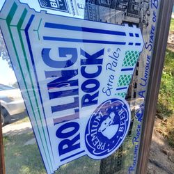 Rare Vintage Rolling Rock Beer Sign/Mirror 