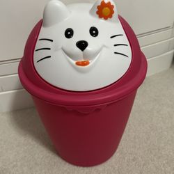 Pink Kitty Garbage Bin 