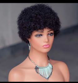 Black curly afro wig Black curly afro wig 6 inch human