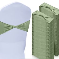 100 Sage Green Elastic Chair Cover 