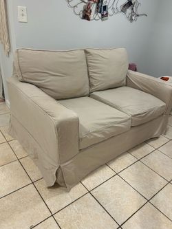 Tan Loveseat Couch Pottery Barn