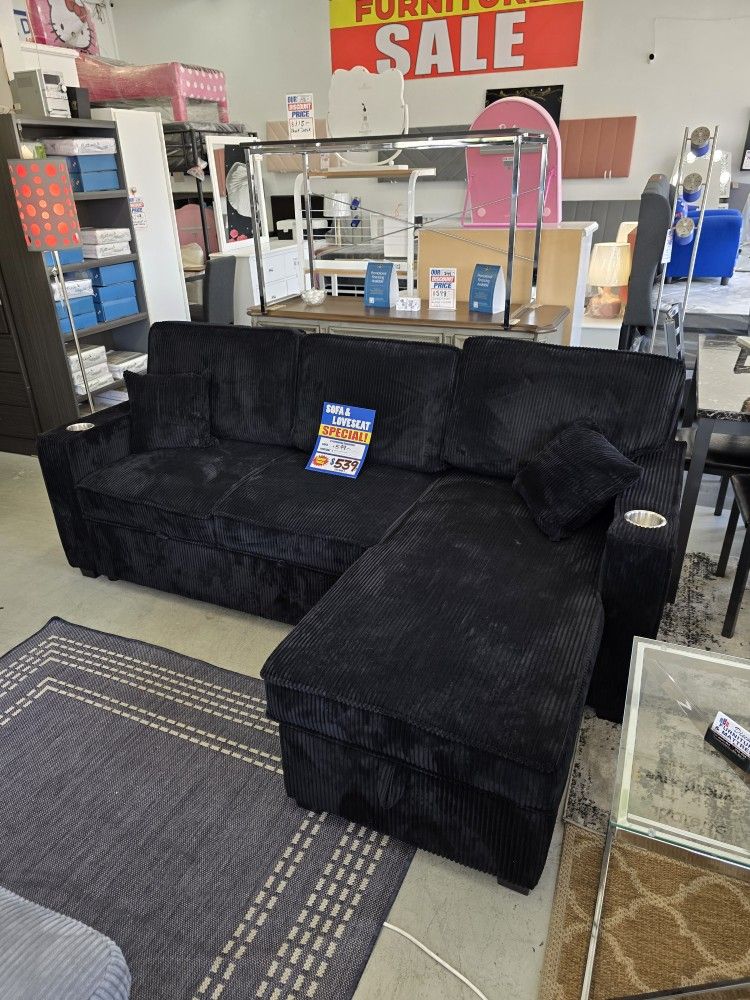 new black reversible convertible sleeper sofa bed couch 🛋 special come visit our store in Paramount