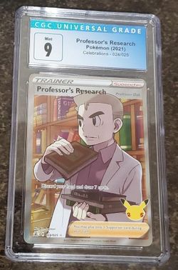Professor's Research Full Art Pokemon 25th Anniversary Celebrations CGC Mint 9