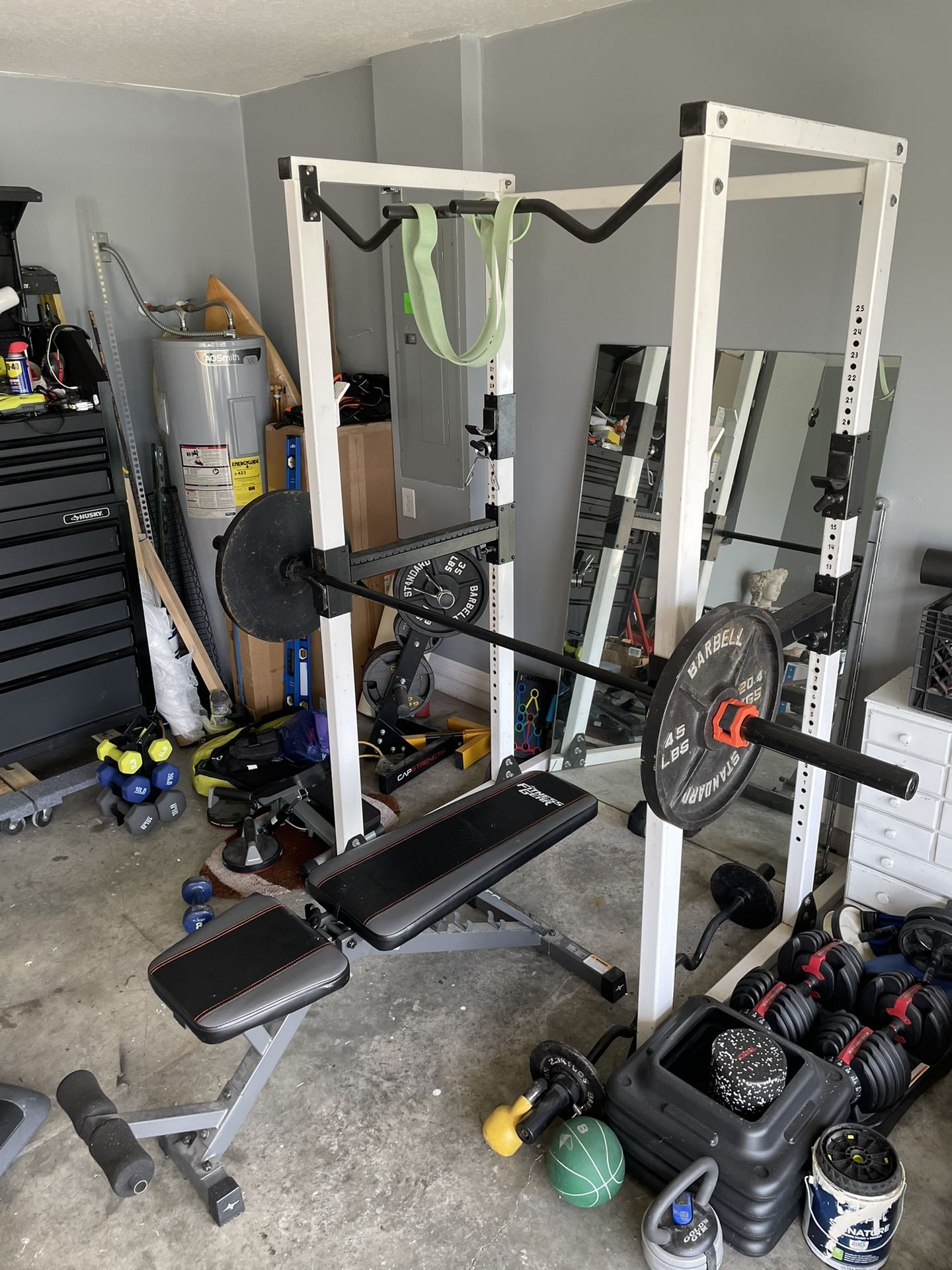 Power Rack Squat Rack Bench And Weights Package!