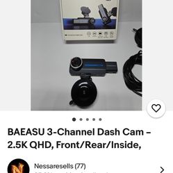 Baeasu  Charcoal Dash Cam 2.5K