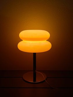 Mid-Century Modern Orange Mushroom Table Lamp