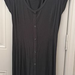 SO Girls' Black Button Front  Tie Back Cap Sleeve Dress Size Large