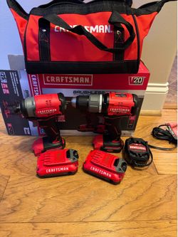 Craftsman V20 RP 20-volt Max 2-Tool Brushless Tool Kit with Soft Case (2-Batteries Included and Charger Included) -NEW-