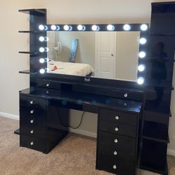 Makeup Vanity with Mirror / price includes delivery and assembly Financing available , does not include Shelf 
