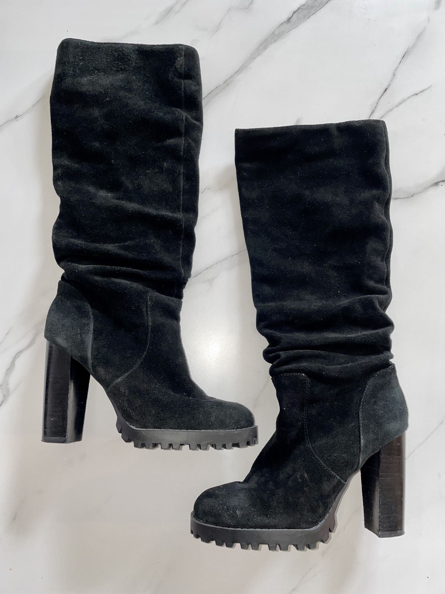 Aldo Black Velvet Boots NEW Size 7