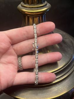 Skinny wrists needed! 17ct 5mm Diamond Tennis Bracelet 14k White Gold Plated Over S925