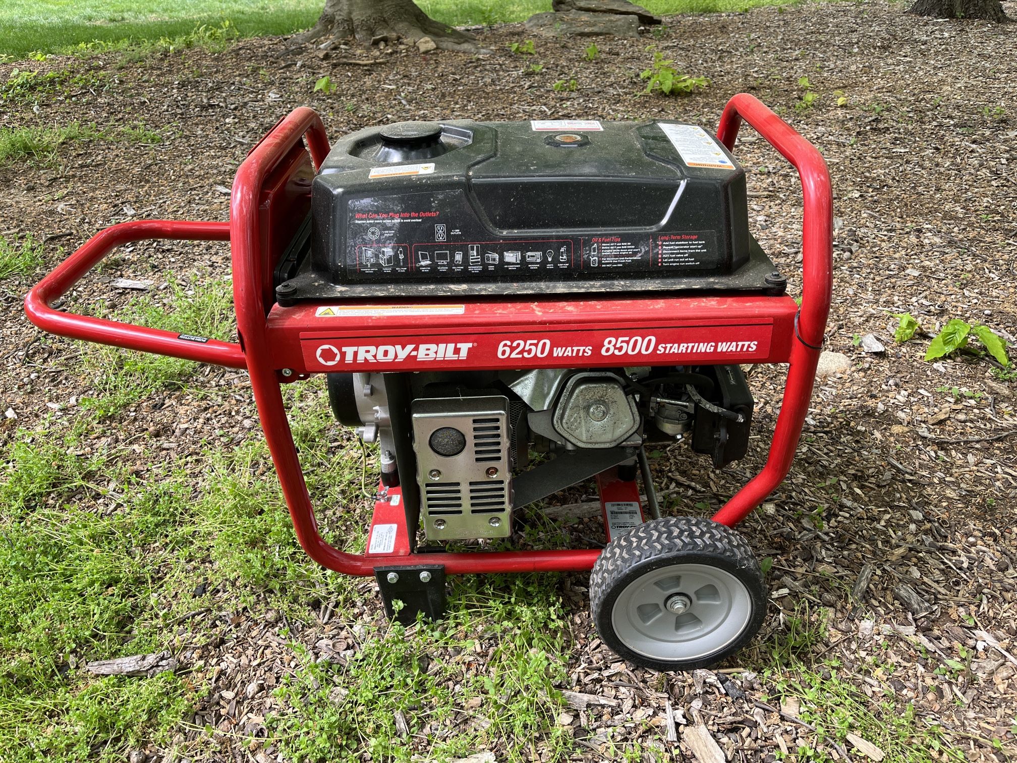 TroyBilt 6250 Watt Portable Generator with 50’ Power Cord for