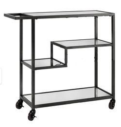 Bar Cart - Metal and Mirror Glass