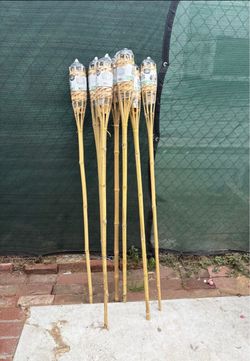 Tiki bamboo torches