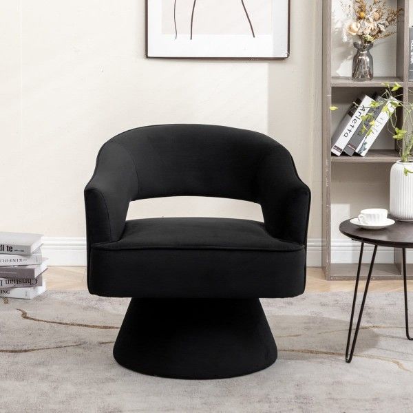 Chynna Velvet Swivel Barrel Chair