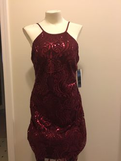 Burgundy sequined dress NEW/TAGS Medium