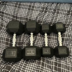 Amazon Basics Rubber Hex Dumbbell Set