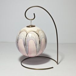 Glass Ornament with Stand Pink Gray