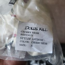 Dolls Kill Cherry Mesh Bodysuit
