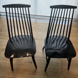 2 Black Farm style Chairs 