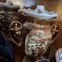 Antique Dishes, Cup, and A Vase