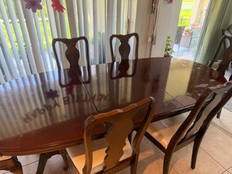 Wood Dining Table with Chairs Set
