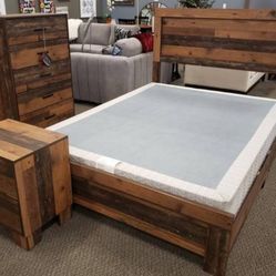 Plank Style Queen Bed