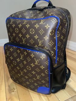 Louis Vuitton Monogram And Blue Leather Dean Backpack