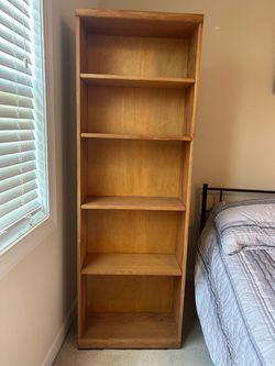 Tall Wood Bookcase 5-Shelf