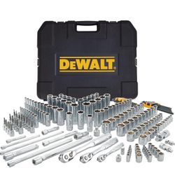 DEWALT 192 Pcs. Mechanics Tool Set, 1/2, 1/4, 3/8 Socket Set, SAE and Metric Socket Wrench Set, Hard Shell Tool Box (DWMT75049)