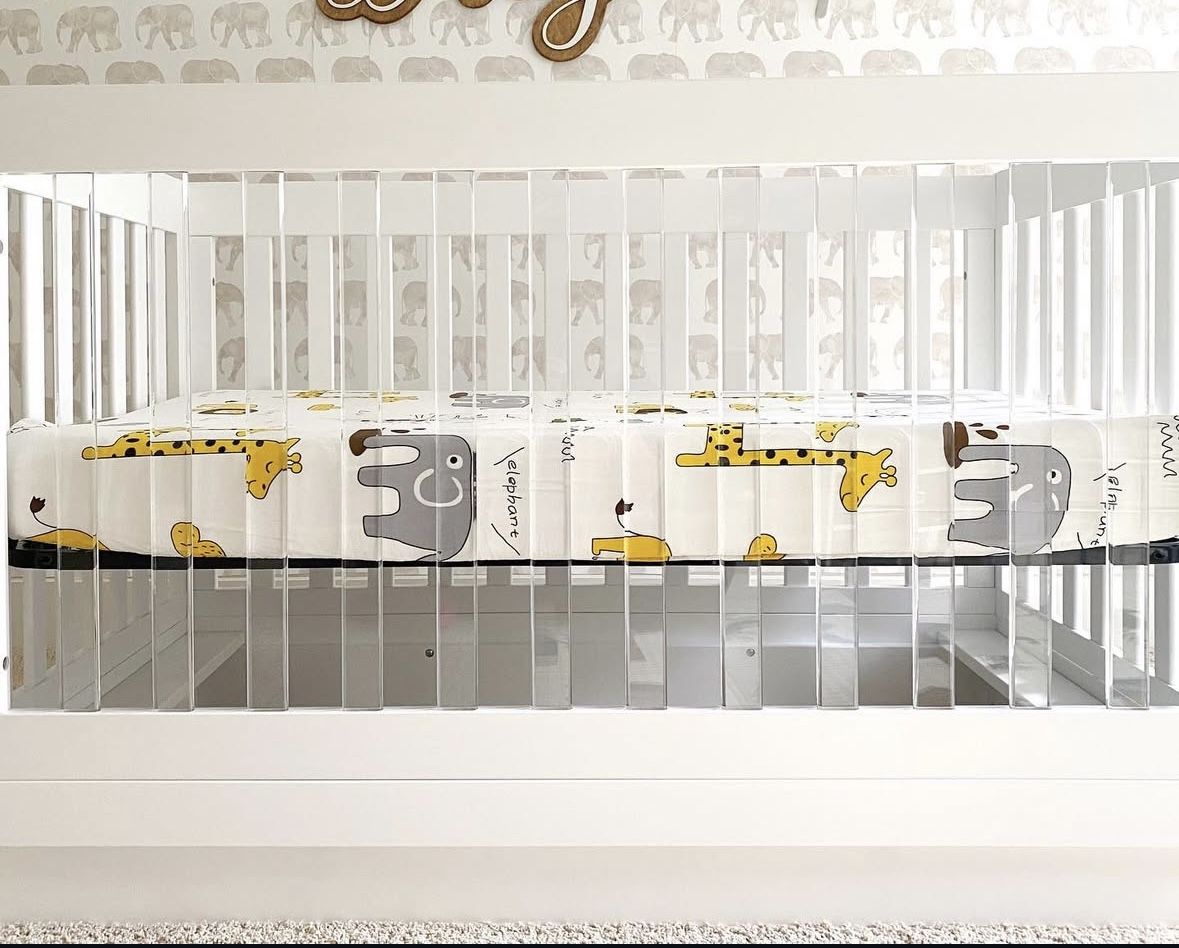 Babyletto Harlow Acrylic 3-in-1 Convertible Crib with Toddler Bed Conversion Kit