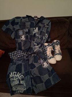 Mens  short  set hat and shoes