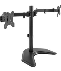 VIVO Dual LED LCD Monitor Mount, Free-Standing Desk Stand for 2 Screens up to 32 Inch, Heavy-Duty Fully Adjustable Arms with Max VESA 100x100mm, Black