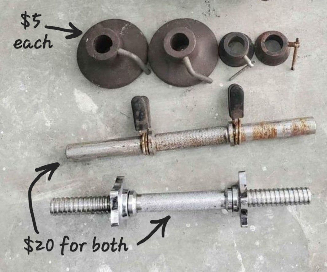 Dumbbell Handles & Weight Locks (Exercise,Workout,crossfit,lifting,weights,gym,running)