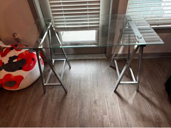Glass and metal Desk