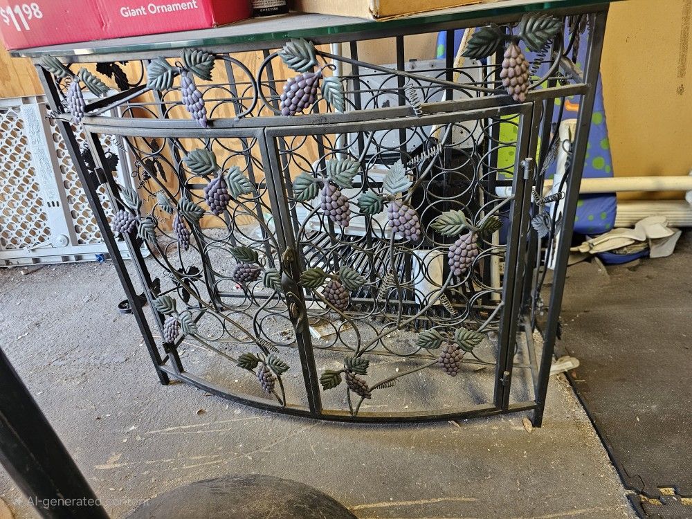 Metal Wine Rack With Glass Top