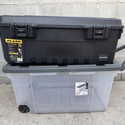Storage Bins Sterilite 160 Qt  Wheeled Storage Box Container and Plano Sportsman's Tote - 108-Qt. with Wheels
