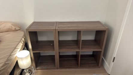 Brown wood storage cubes